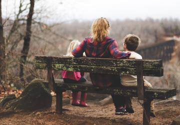 Family on bench